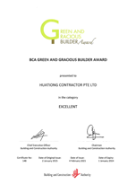 BCA GGBA Certificate – Excellent